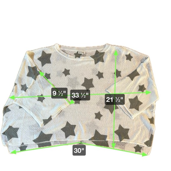 POL Women's Size S Gray/Green Star Pattern Pullover Sweater Polyester - Picture 6 of 6